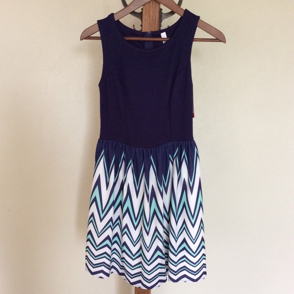 NWT Xhilaration Fit Flare Navy Dress